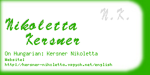 nikoletta kersner business card